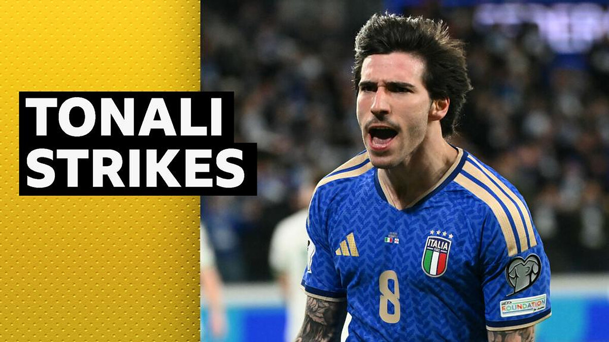 Tonali strike puts Italy ahead against Northern Ireland