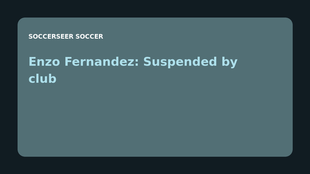 Enzo Fernandez: Suspended by club