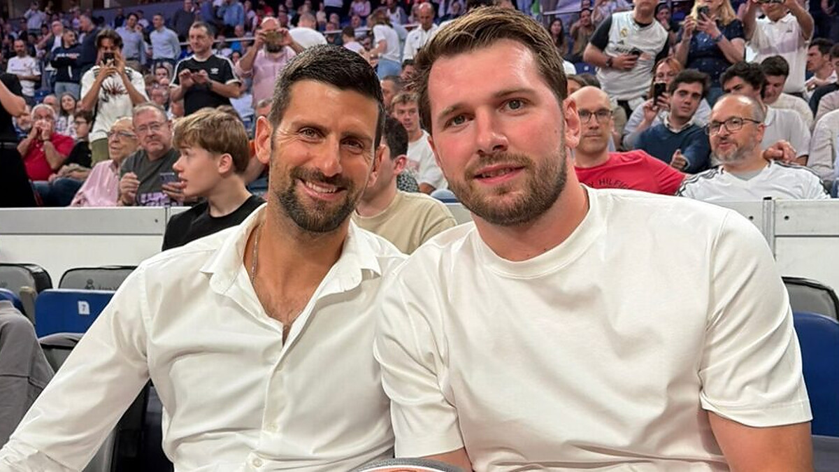 Luka Doncic and Novak Djokovic guests at the Real Madrid vs. Zvezda spectacle