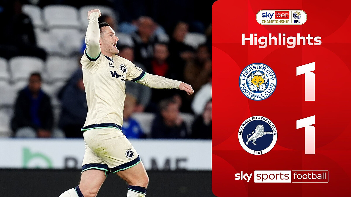 Millwall go second with late equaliser at relegated Leicester