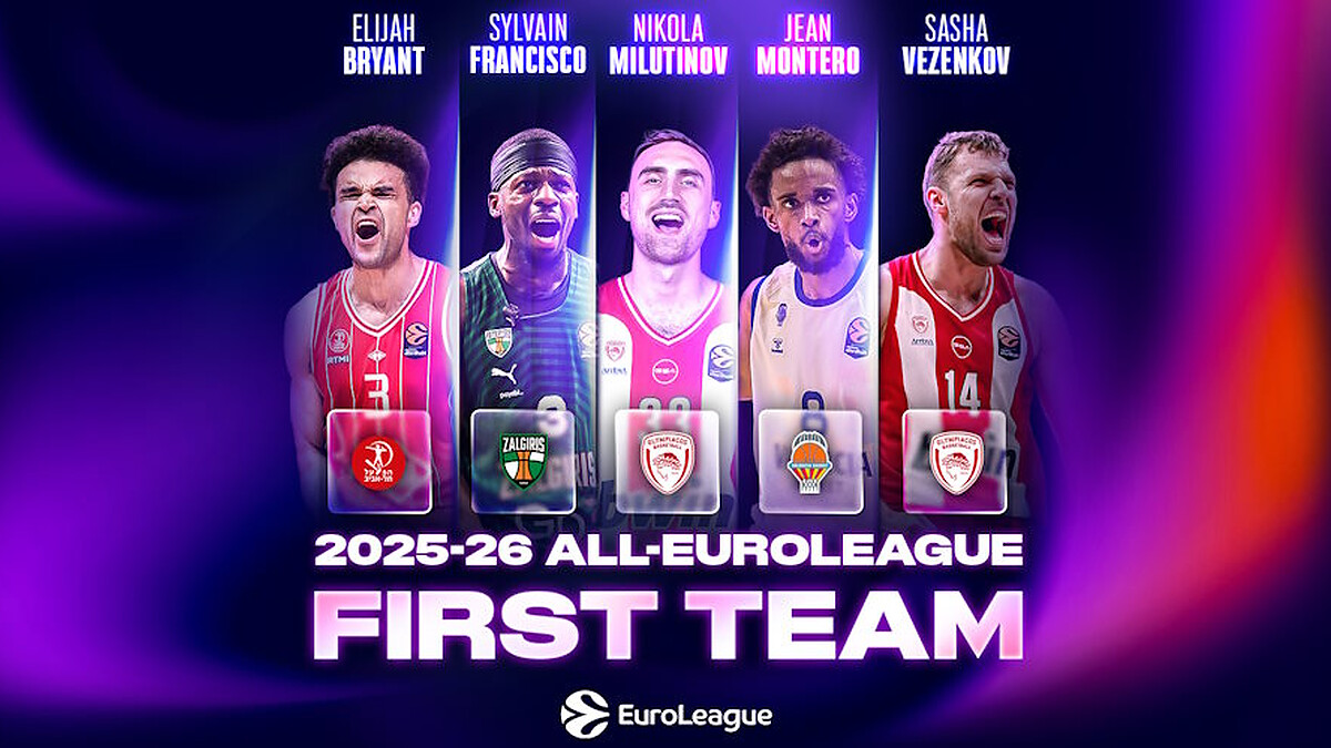 The All-EuroLeague First Team celebrates the best 2025-26 players