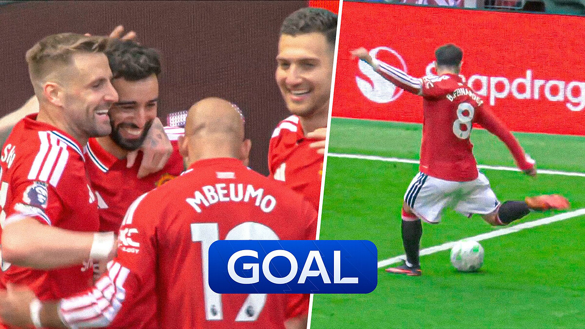 Bruno's record equaling 20th assist! Mbeumo delicately finishes Fernandes' cross!