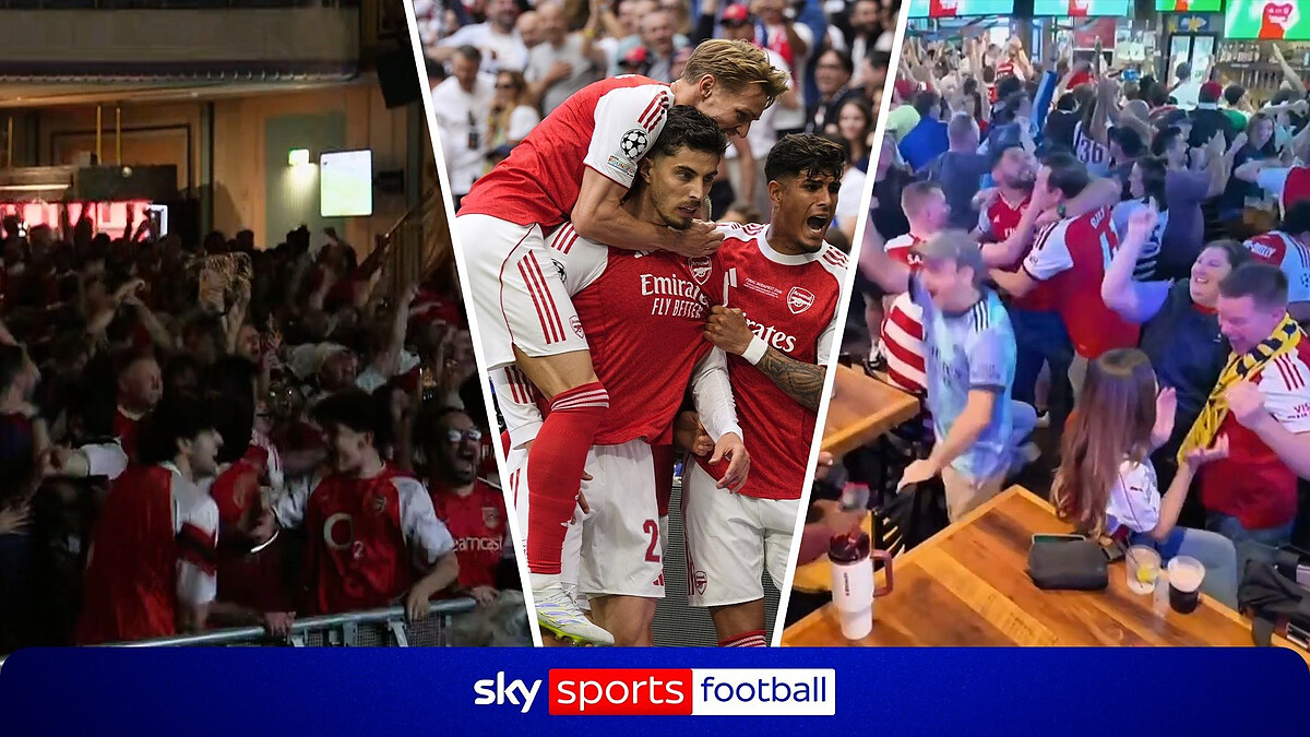 From London to Kansas... Arsenal fans celebrate Havertz opener!