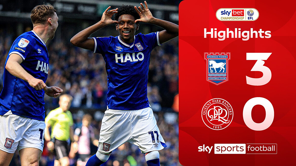 Ipswich promoted after emphatic win over QPR