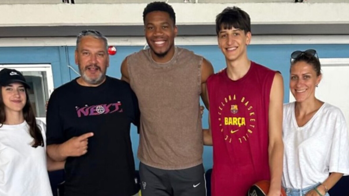 Projected lottery pick Nikola Kusturica linked up with Giannis Antetokounmpo