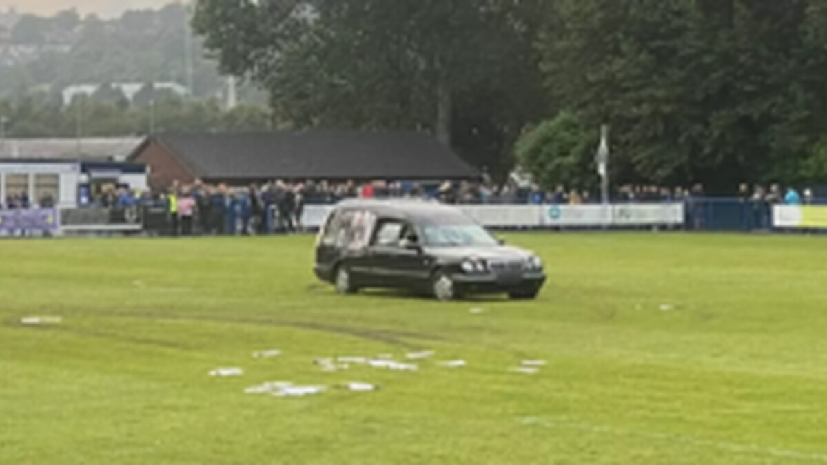 Five charged over football pitch hearse disorder